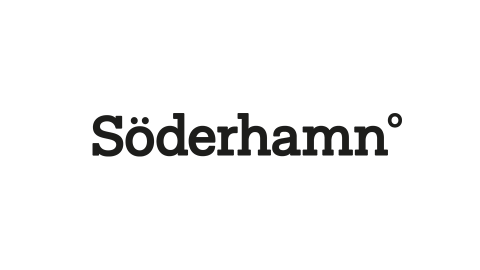 Söderhamns nya platsvarumärke med ordet Söderhamn och symbolen för grader.